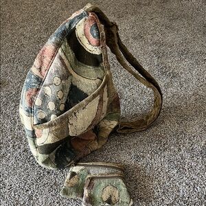 Artistic Handcrafted A Ruiz Multicolor Women's Bag w/ makeup and coin holder